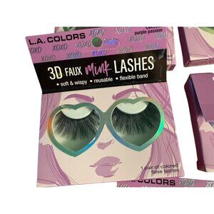 L.A. COLORS 3D Faux Mink Lashes – “Purple Passion” XOXO Edition (New in Package)